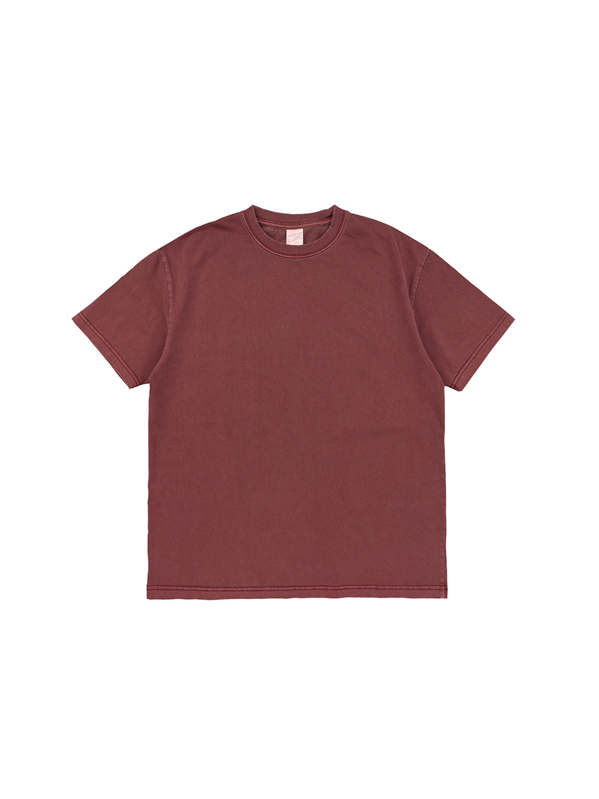 BECANVAS 32S 2-PLY PIGMENT DYED SHORTSLEEVE (BURGUNDY)