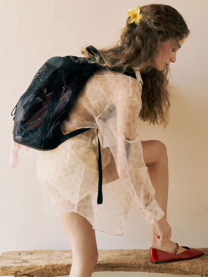 【Rest&Recreation】韓国人気★ WASHED COTTON BACKPACK WASHED COTTON BACKPACK - BLACK - rest and recreation