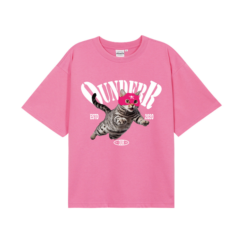 MASK FLYING CAT 반팔 티셔츠 (핑크)