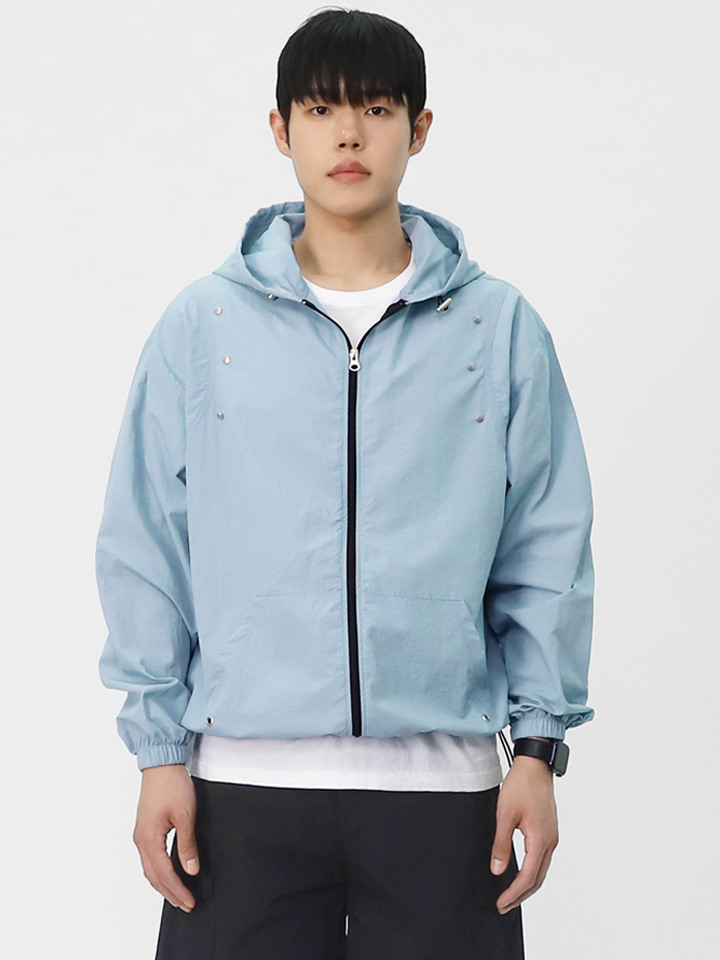 남자 리벳 바람막이 데일리 절개 집업 아우터 SFAR002