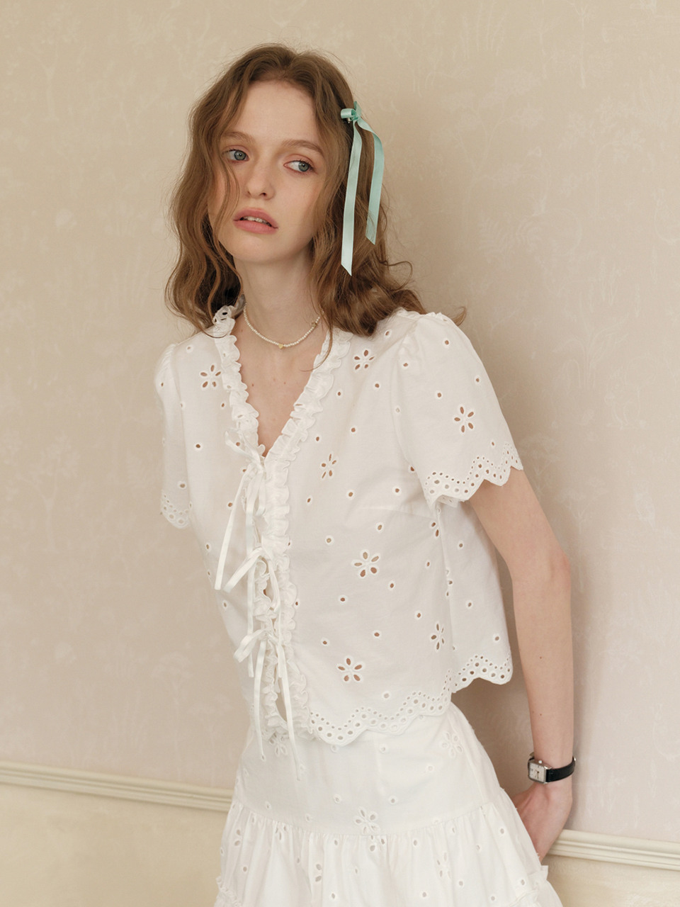 ★Cest Moidew★ Cest_Greentea double leaf collar dress Cest_Greentea double leaf collar dress_Cest Moidew - 코오롱몰
