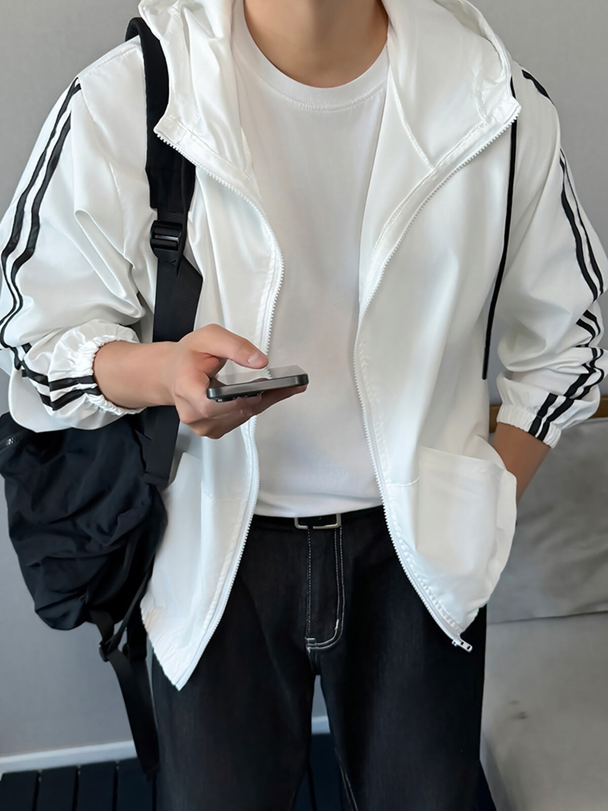 [2PACK] 두줄 오버핏 바람막이 (2color)