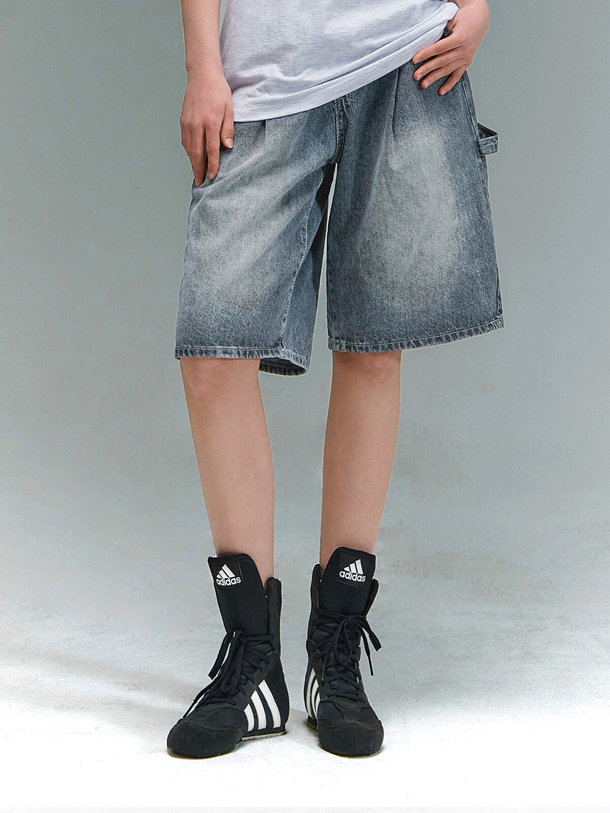 BTB : WAVE WASHING CARPENTER SHORTS BLUE CORE