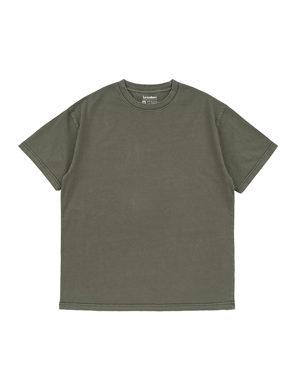 32S 2합 피그먼트 반팔티 카키