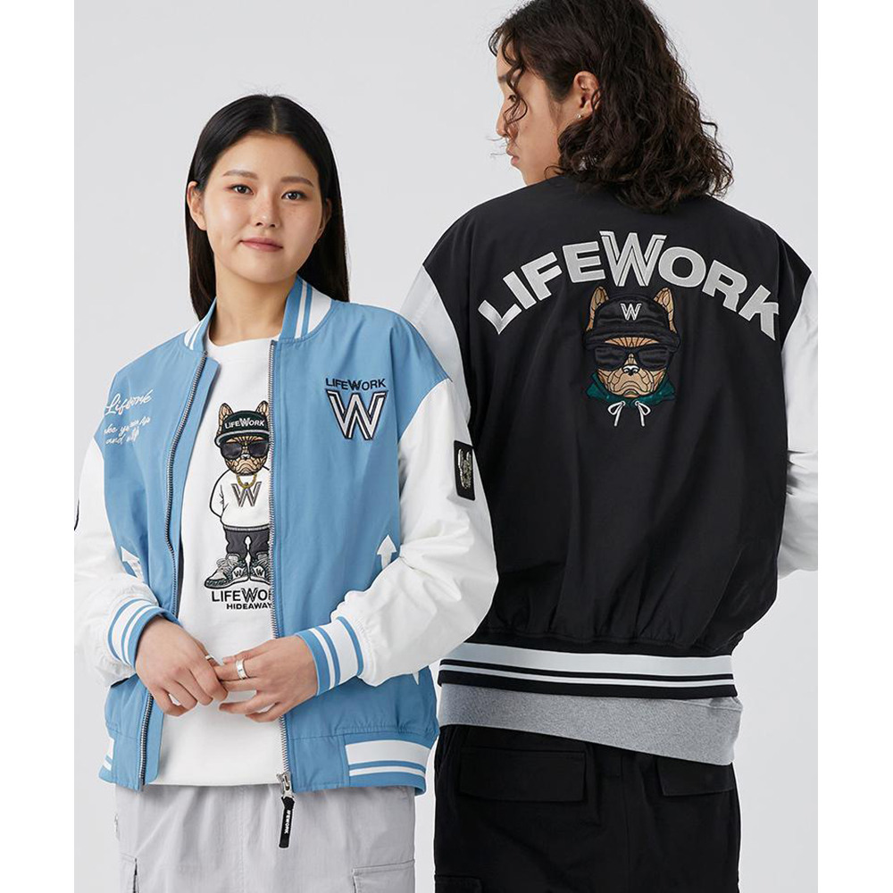 공용) 백 힙독 바시티 자켓_LW241JP130