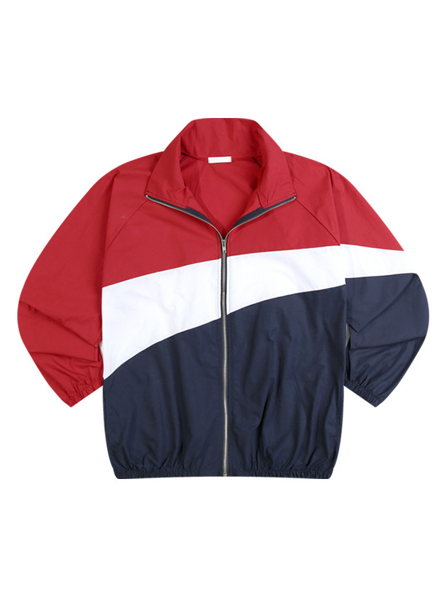 남자 사선배색 바람막이 집업 NTC1517