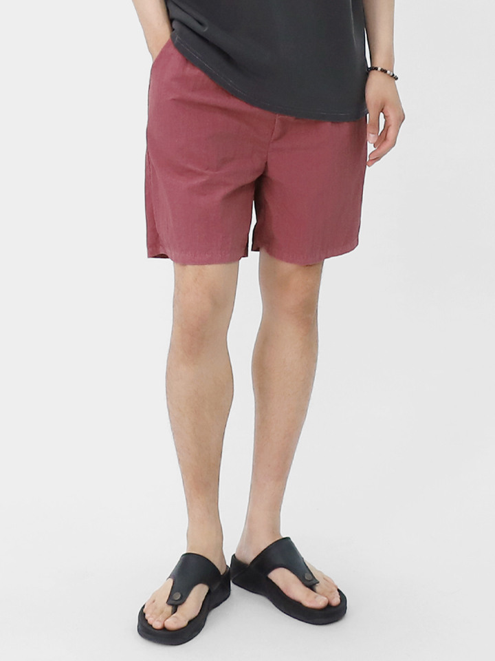 남성 피그먼트 숏팬츠 밴딩 캐주얼 나일론 바지 BWYP003