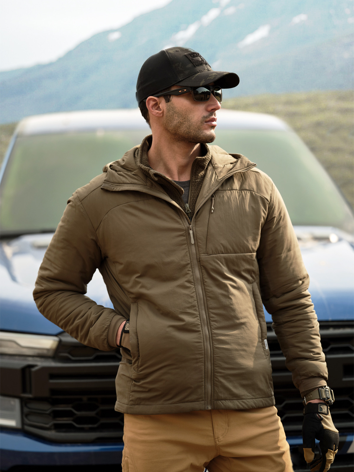 아웃도어 워크 후드 경량 패딩 자켓