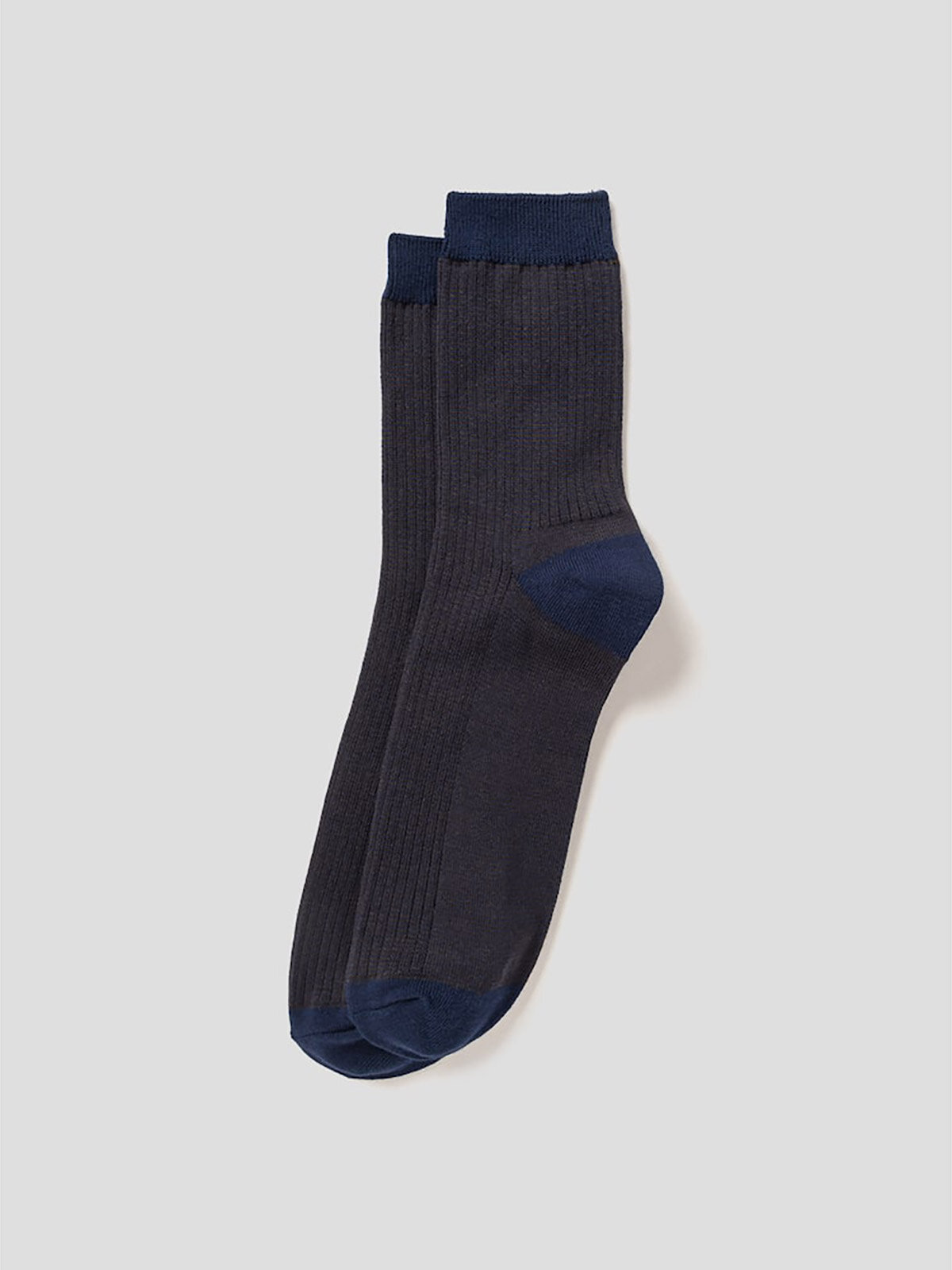 투톤 링글패턴 미들 삭스  네이비