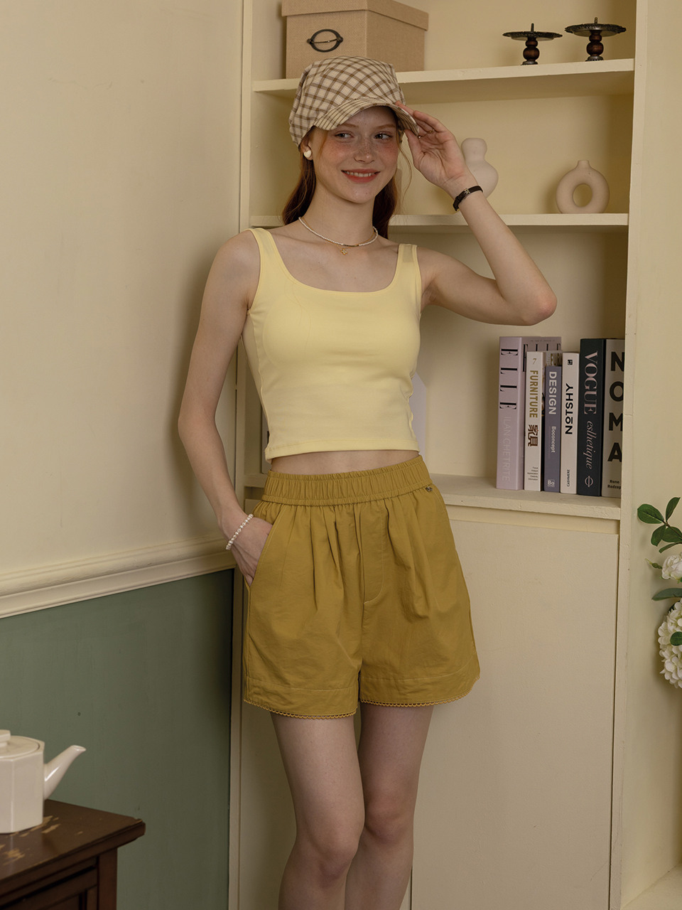 DD_Lace hem loose pants_2color