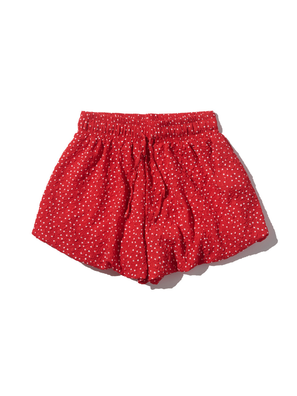 도트 패턴 벌룬 밴딩 반바지 (레드)