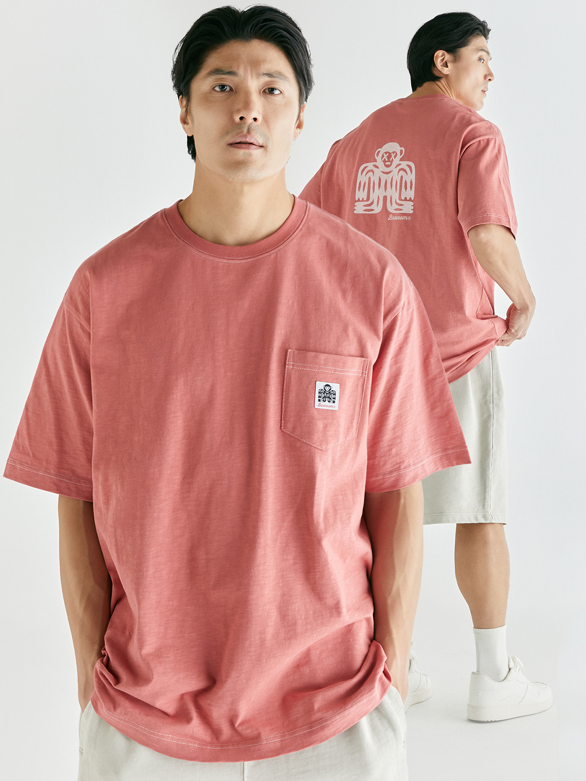 BVM 스템프 라벨 포켓 스티치 티셔츠