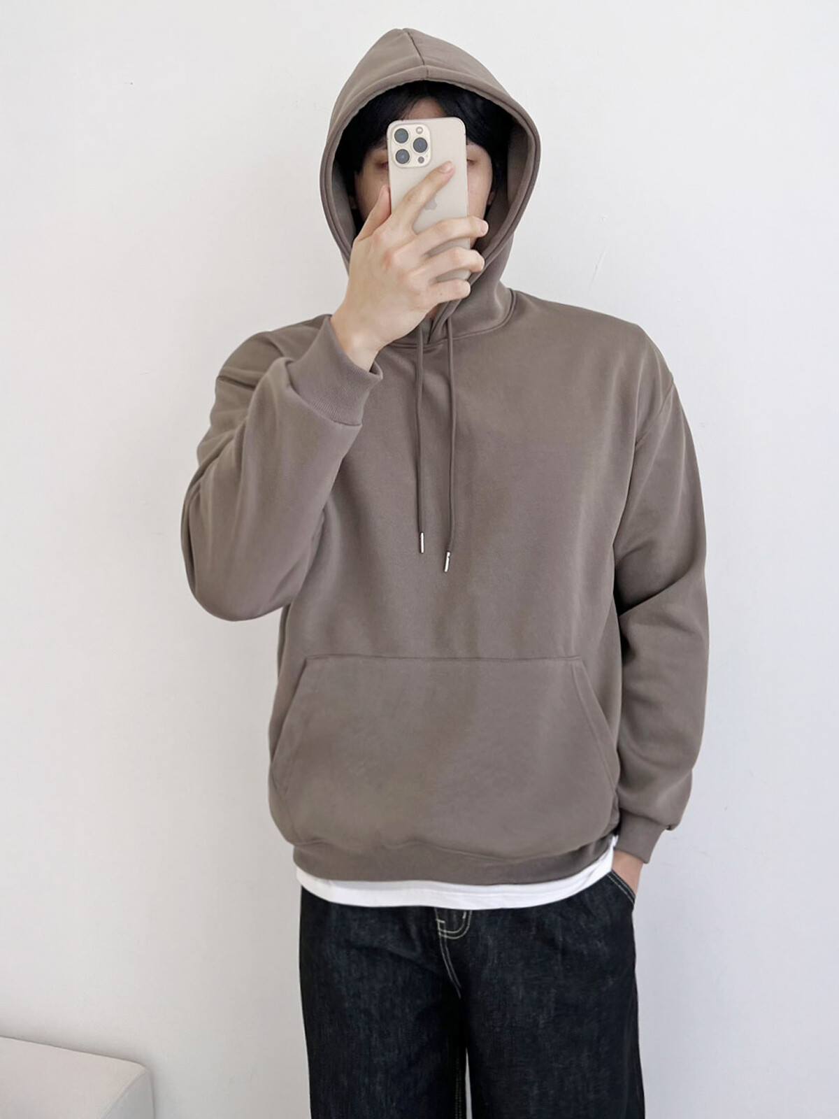 무지 오버핏 후드티 (4color)