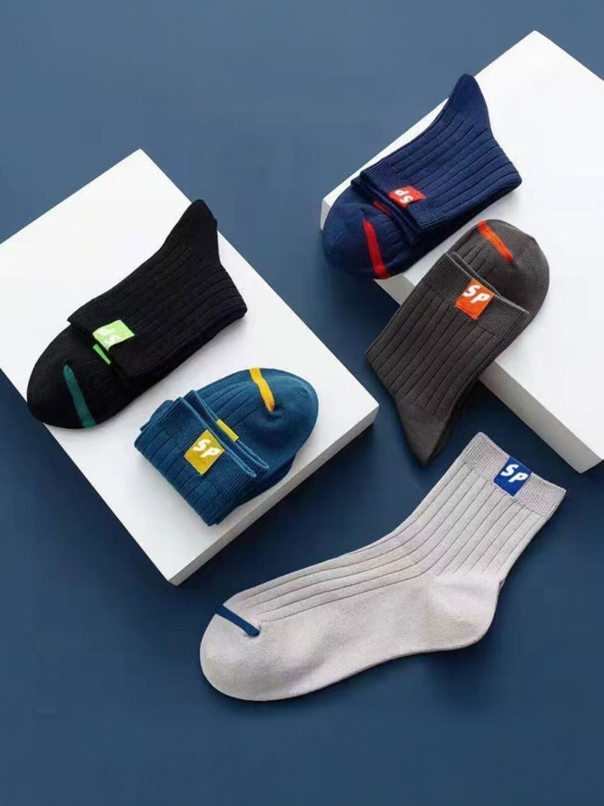SP 포인트 배색 양말 5color 1set