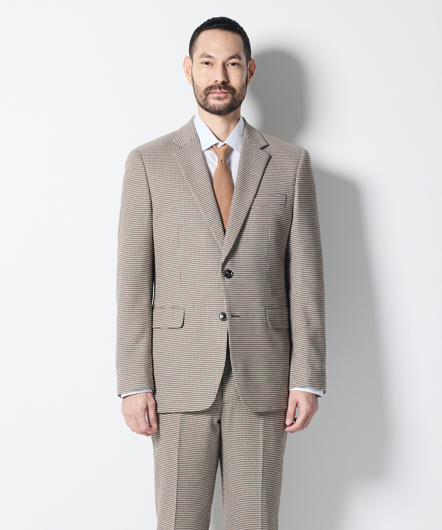 Easy-Care 하운드투스 체크 기모 수트_베이지 (클래식핏)_SSJUD53SET