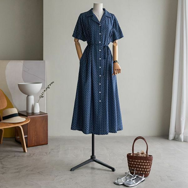 A. 엘스 플라워 셔츠 원피스[드레스D0611I01] 빅사이즈