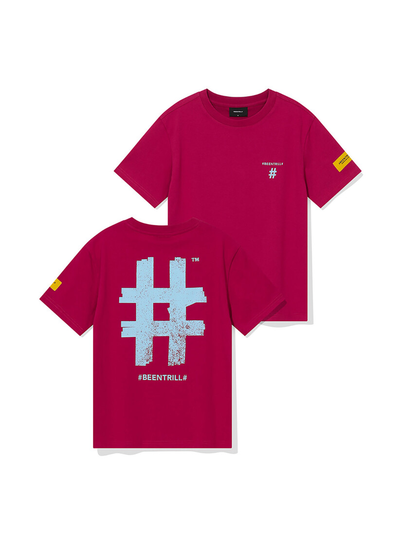 BEENTRILL 우먼즈 스탬프 해시태그 티셔츠(핑크)_BA252TS505PK| 굿 셀렉션, 굿 서비스 굿웨어몰