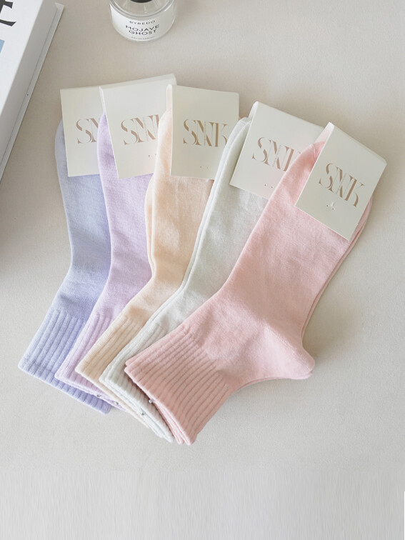 [5켤레+5켤레]  여성 5color 파스텔톤  베이직 양말 W25MS102
