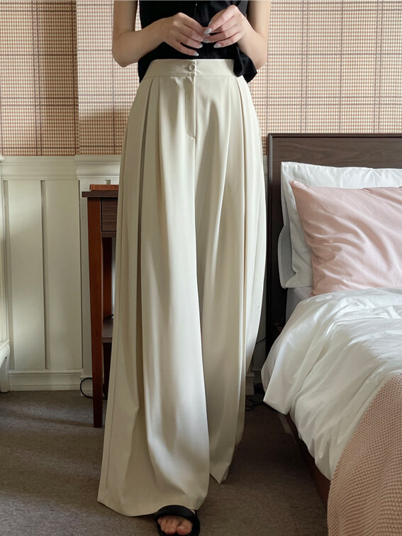 뷰링 뒷밴딩 와이드 슬랙스 팬츠 W25SL502