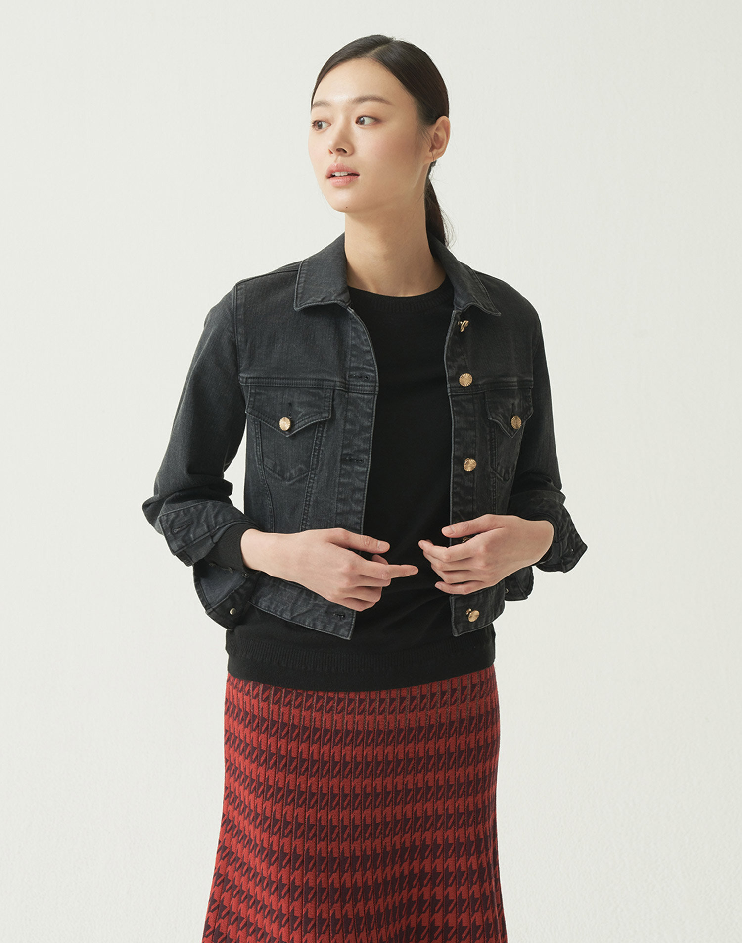 숏기장 데님 자켓_VVCMJXF7241