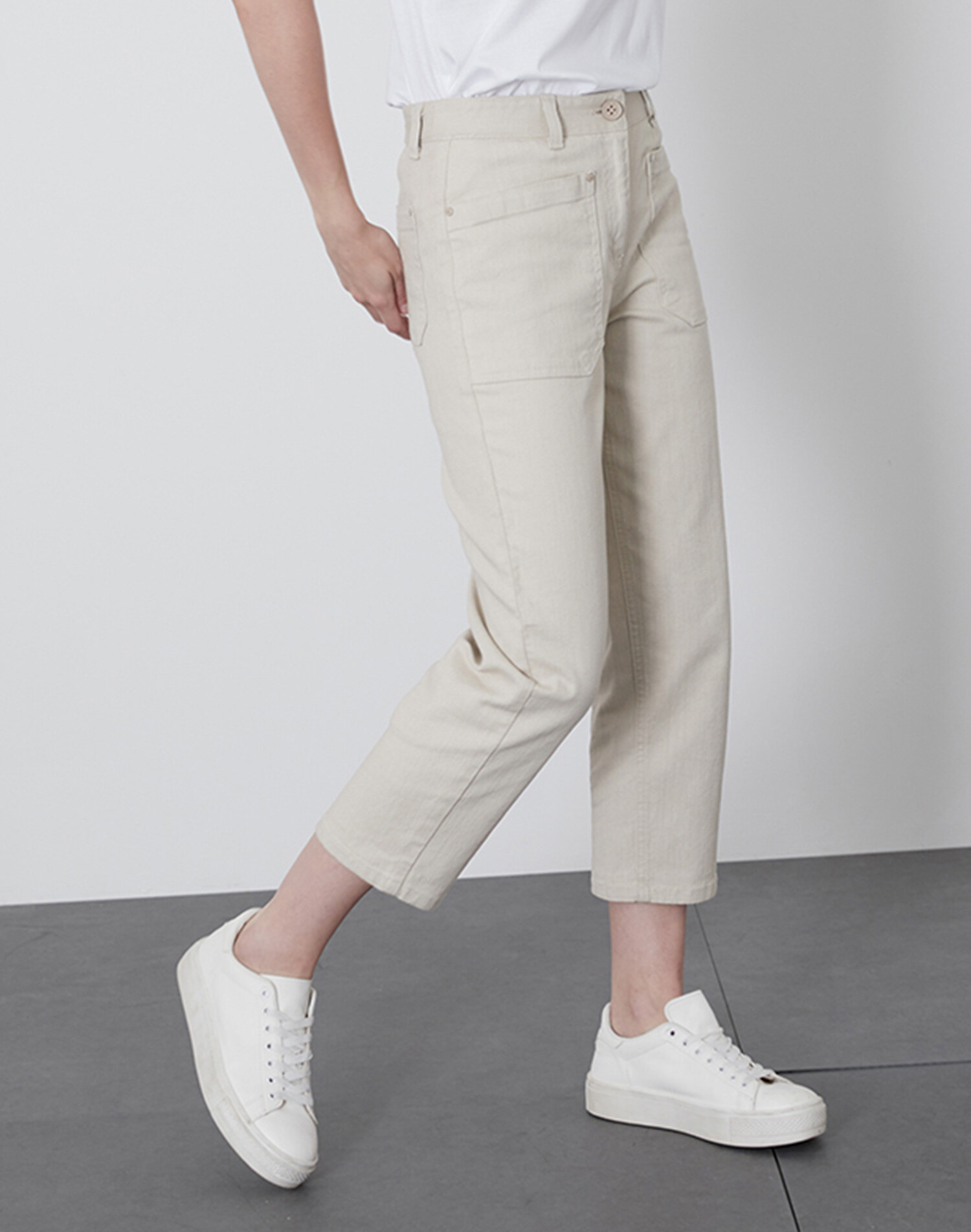 자수 블록 데님 팬츠_VVCMPYF7371