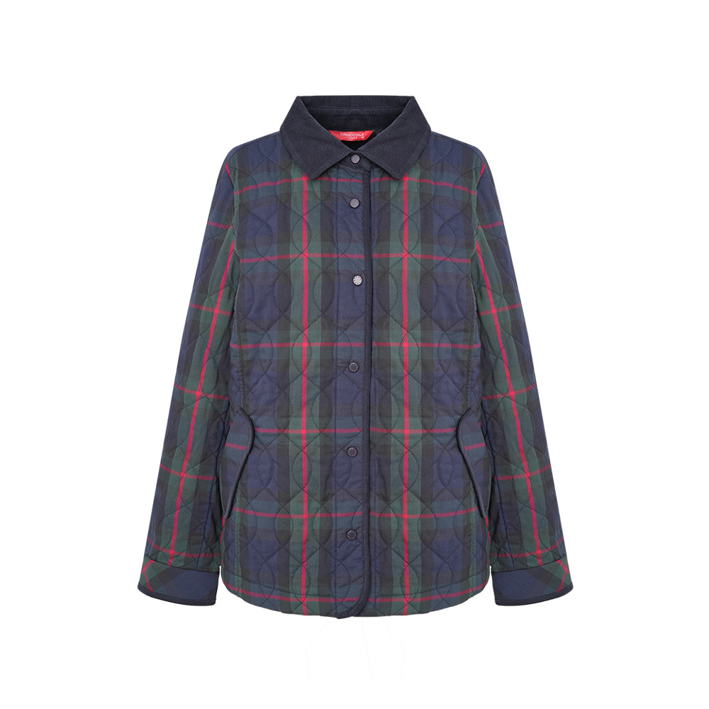 체크 겉감 코듀로이배색 경량 패딩_CLDWPD202