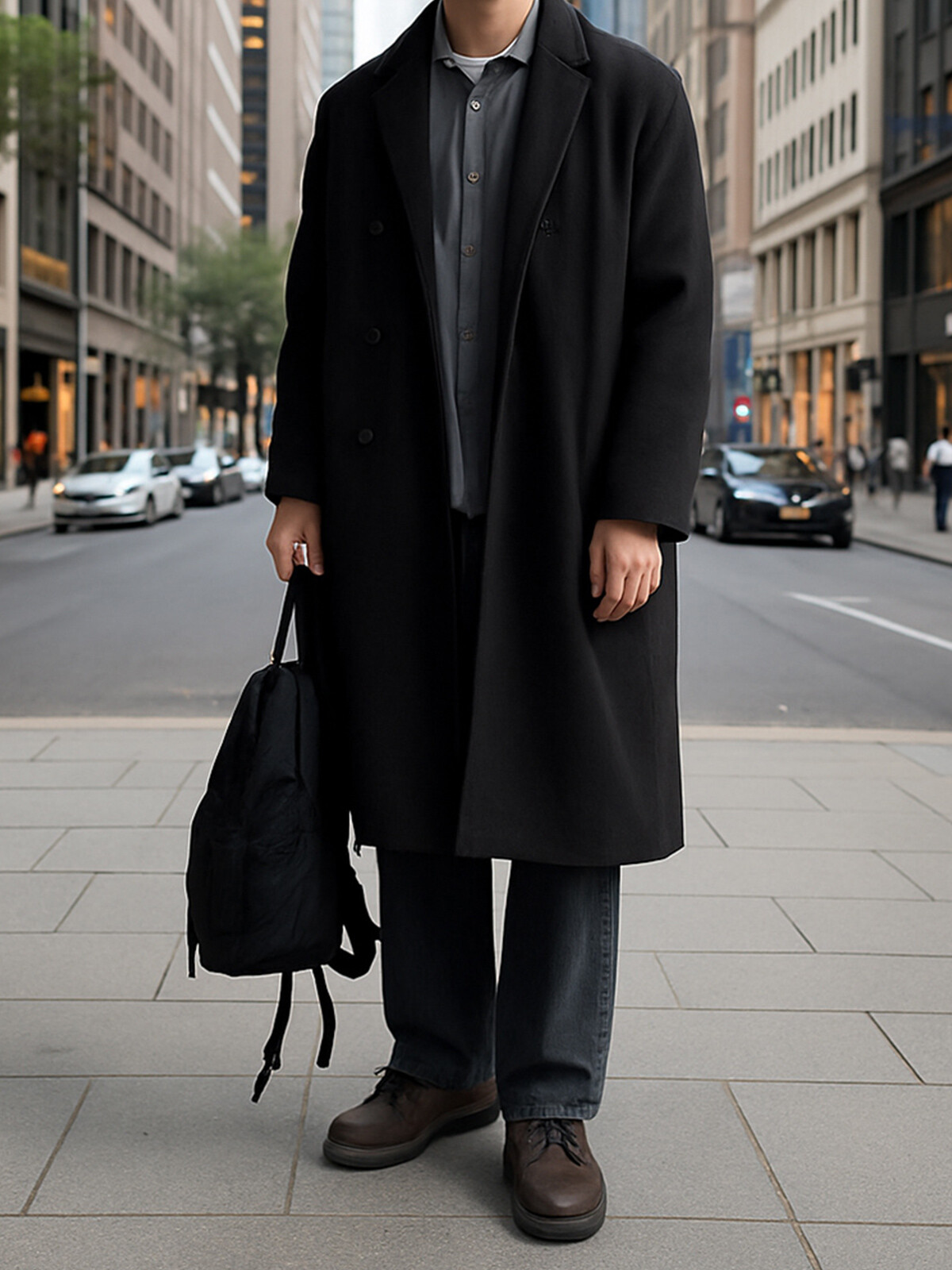 [봄가을/겨울기모] 미니멀 오버핏 롱코트 (2TYPE)