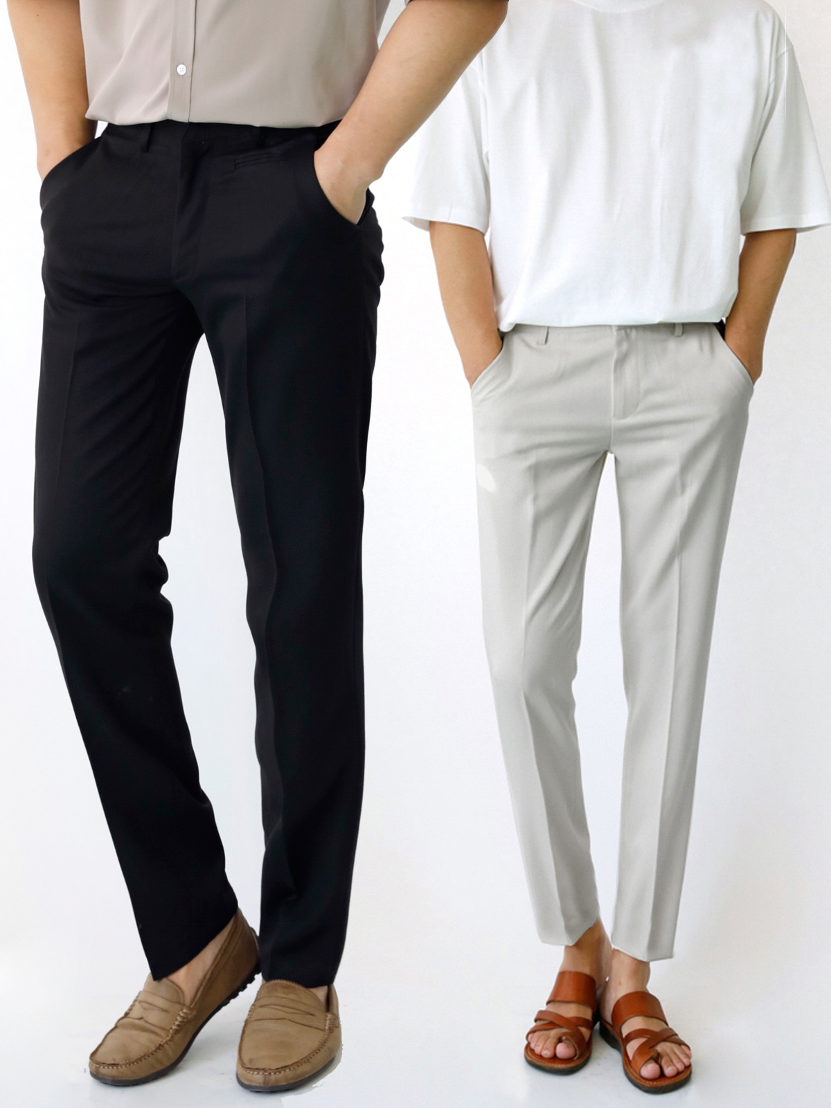 2PACK 9부 옆밴딩 슬랙스 SUJ1263