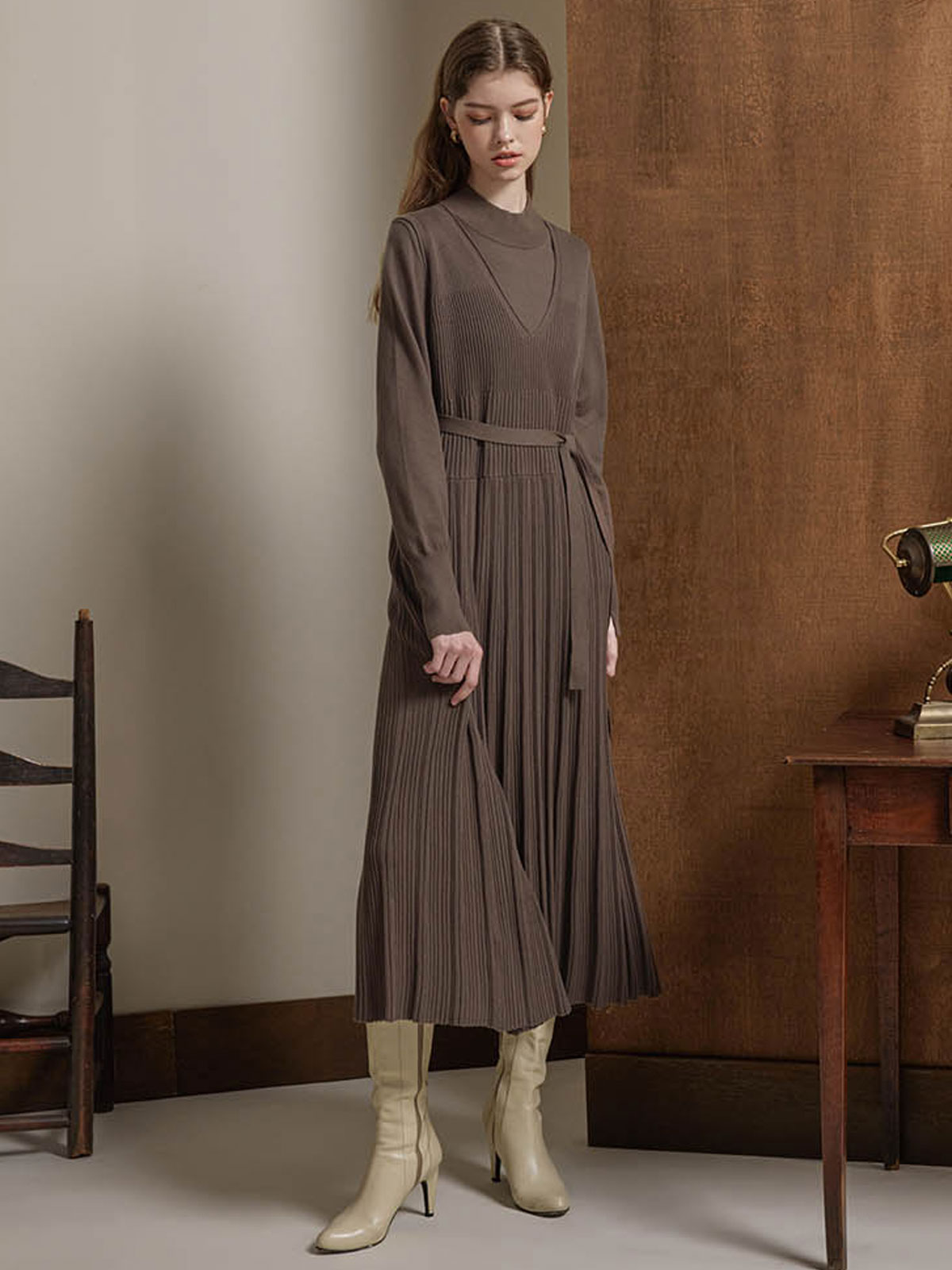 원피스+모크넥 세트 3종택1