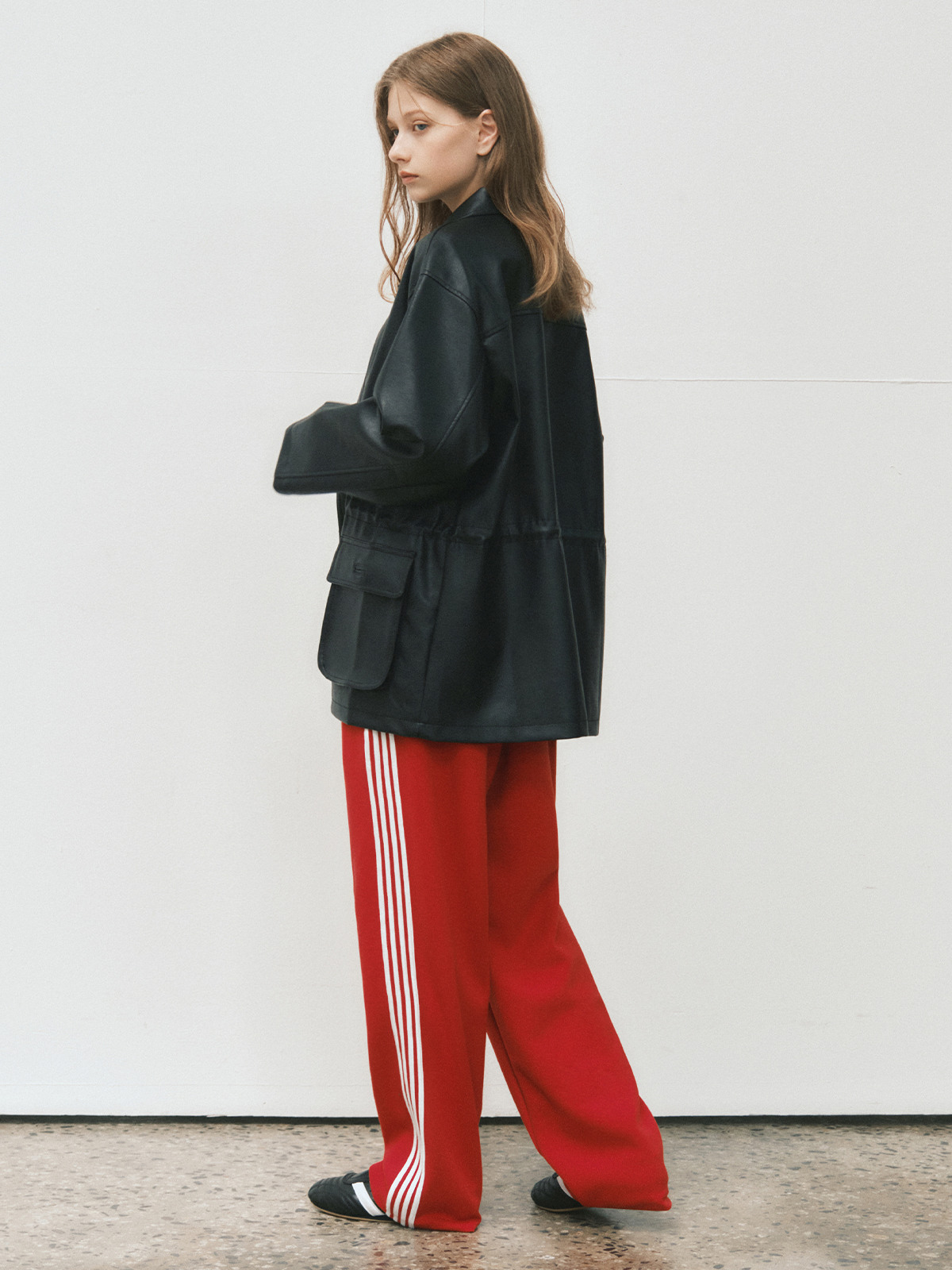 W/뉴트로 라인 트랙 팬츠_RED(W25-PT25)