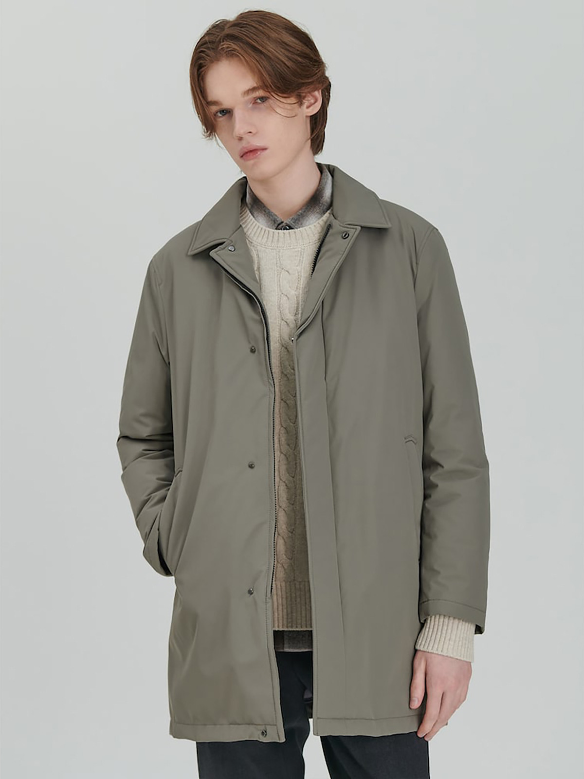 경량 다운 코트  베이지