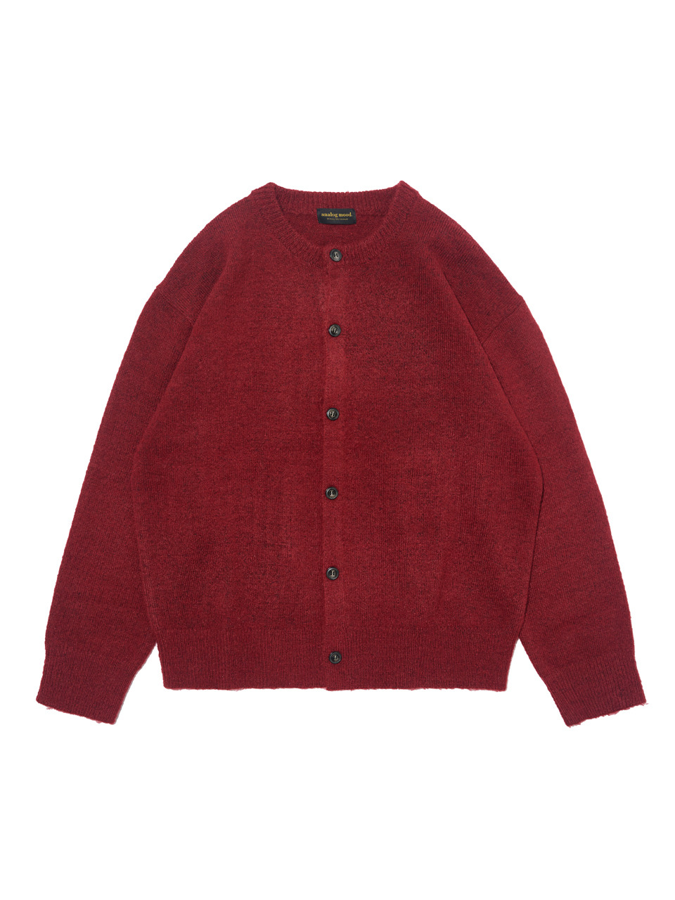 울 블렌드 라운드 니트 가디건  (레드)