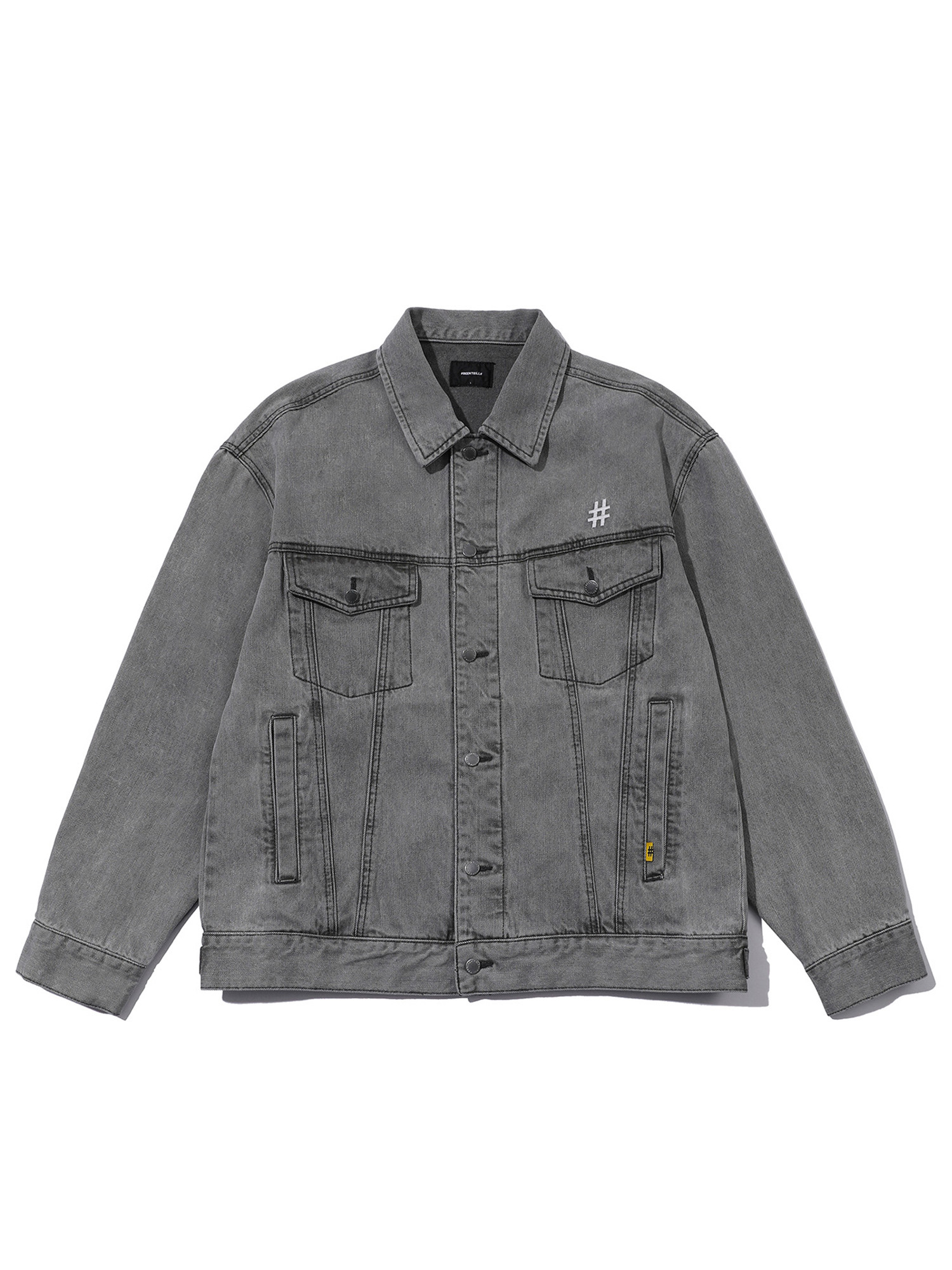 데님 오버핏 트러커 자켓(그레이)_BA241JK051GR