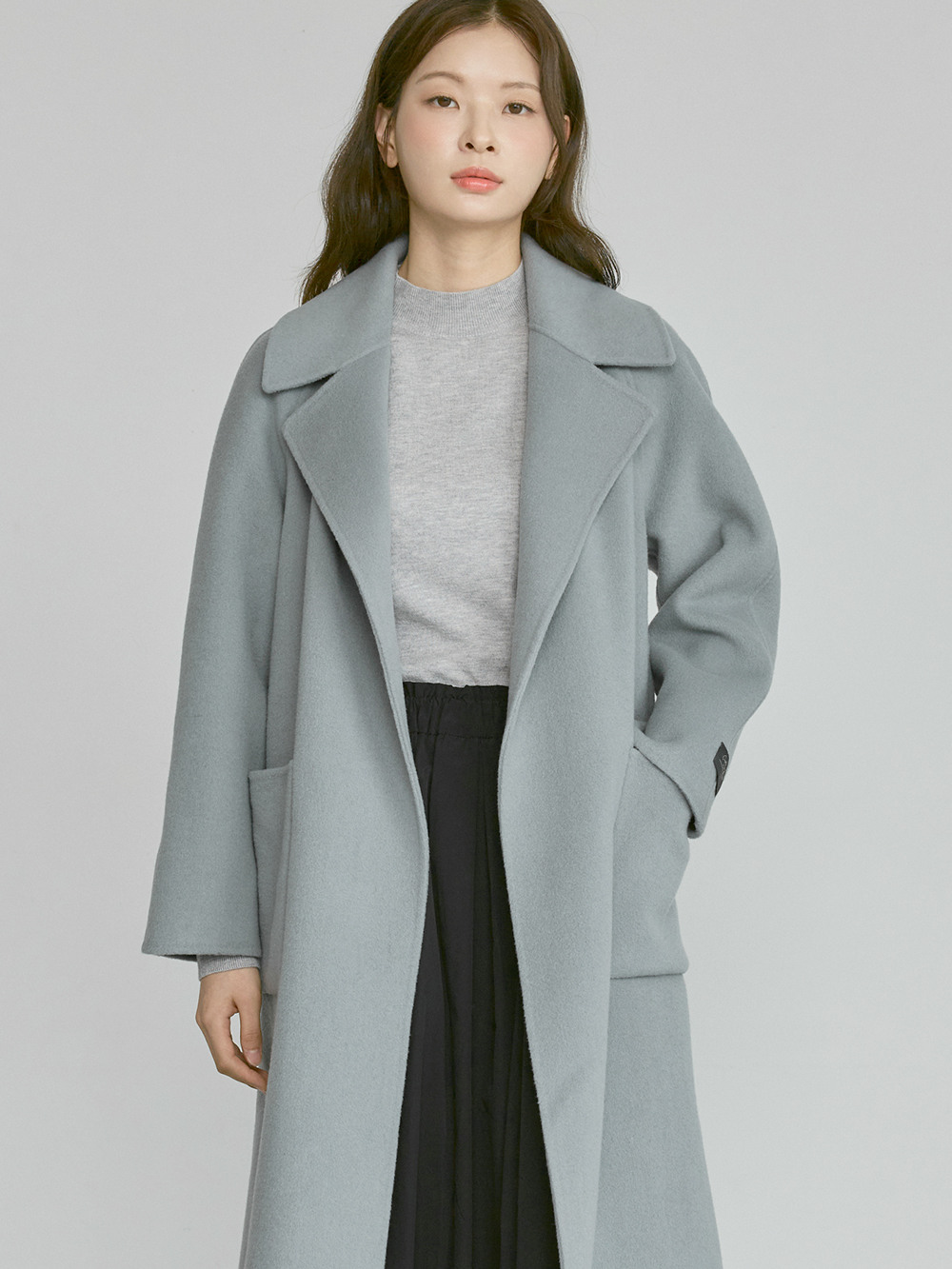 여성 캐시미어 핸드메이드 코트 민트_ZD4CT530