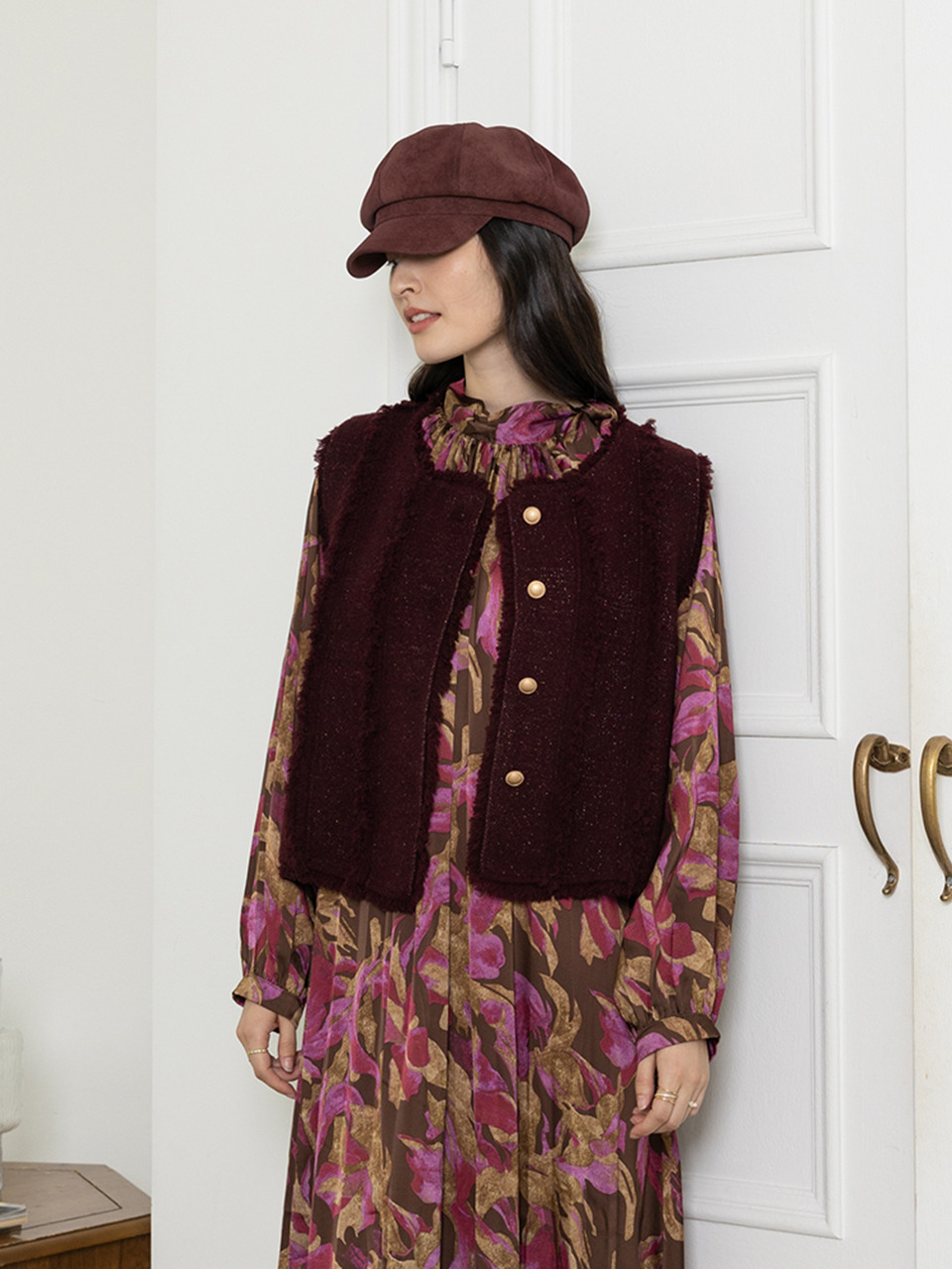 LS_Double pleated knit vest_3color