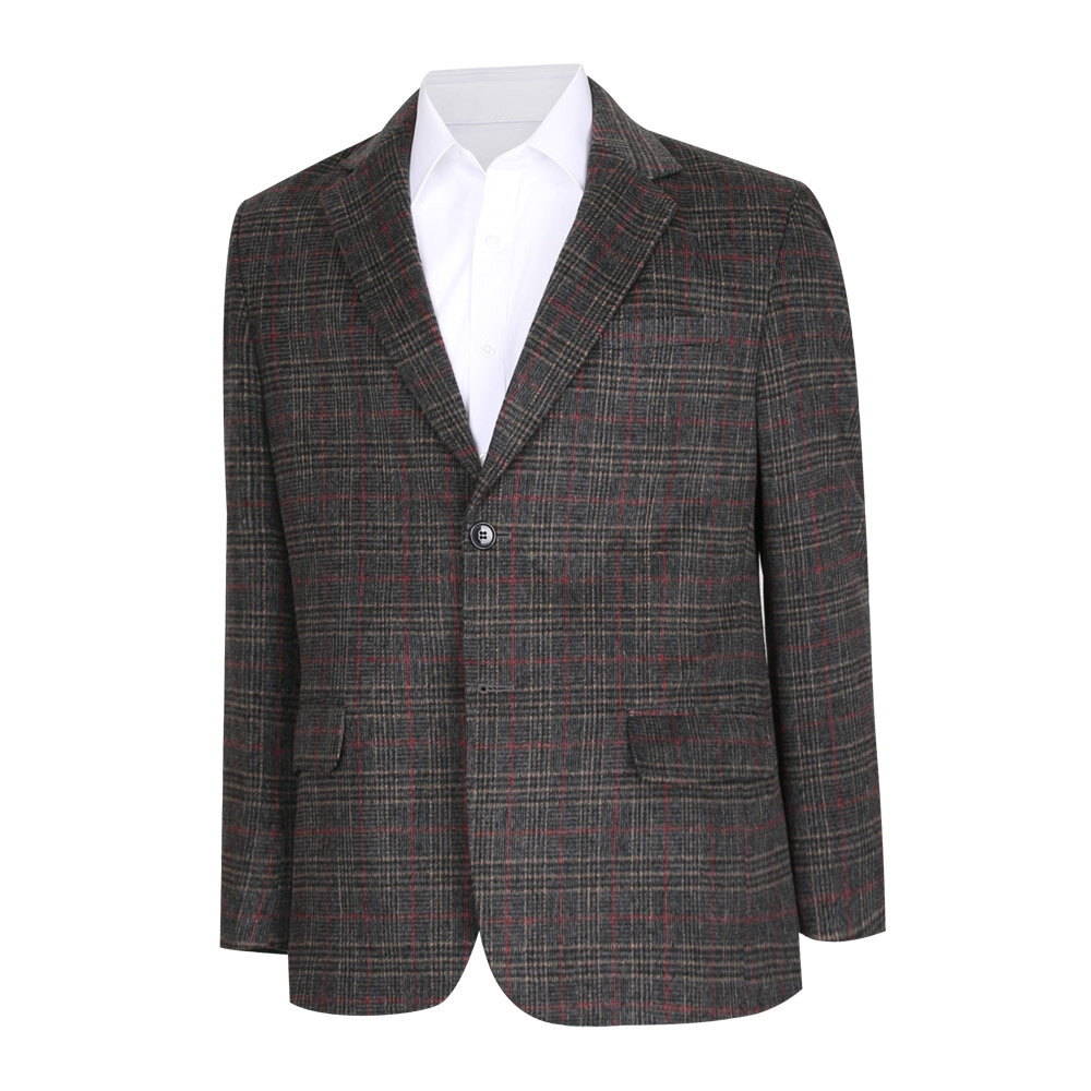 중년 고급 글렌체크 모직 콤비자켓 DS-COW-2