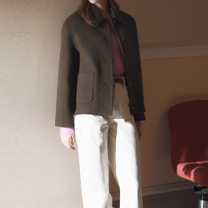 울 블랜드 핸드메이드 하프코트 3종택1