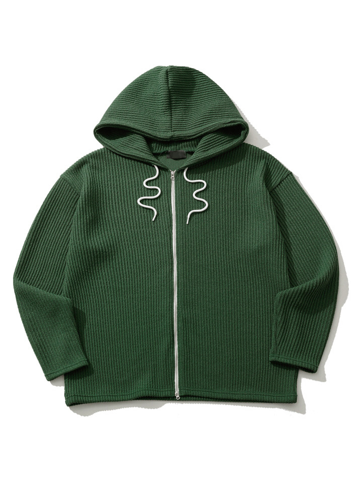 탄탄 골지 니트 투웨이 후드 집업 CRS1398