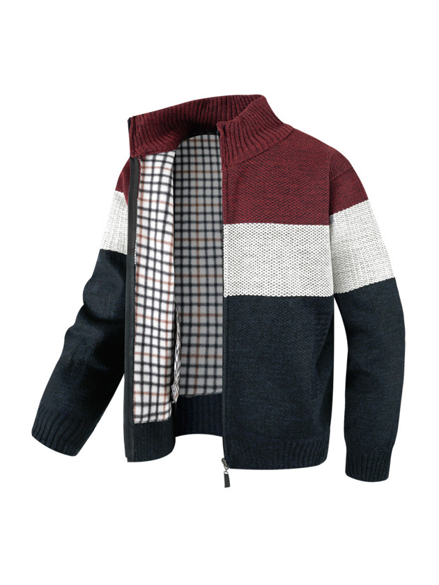 배색 집업 니트 자켓 NGD1067