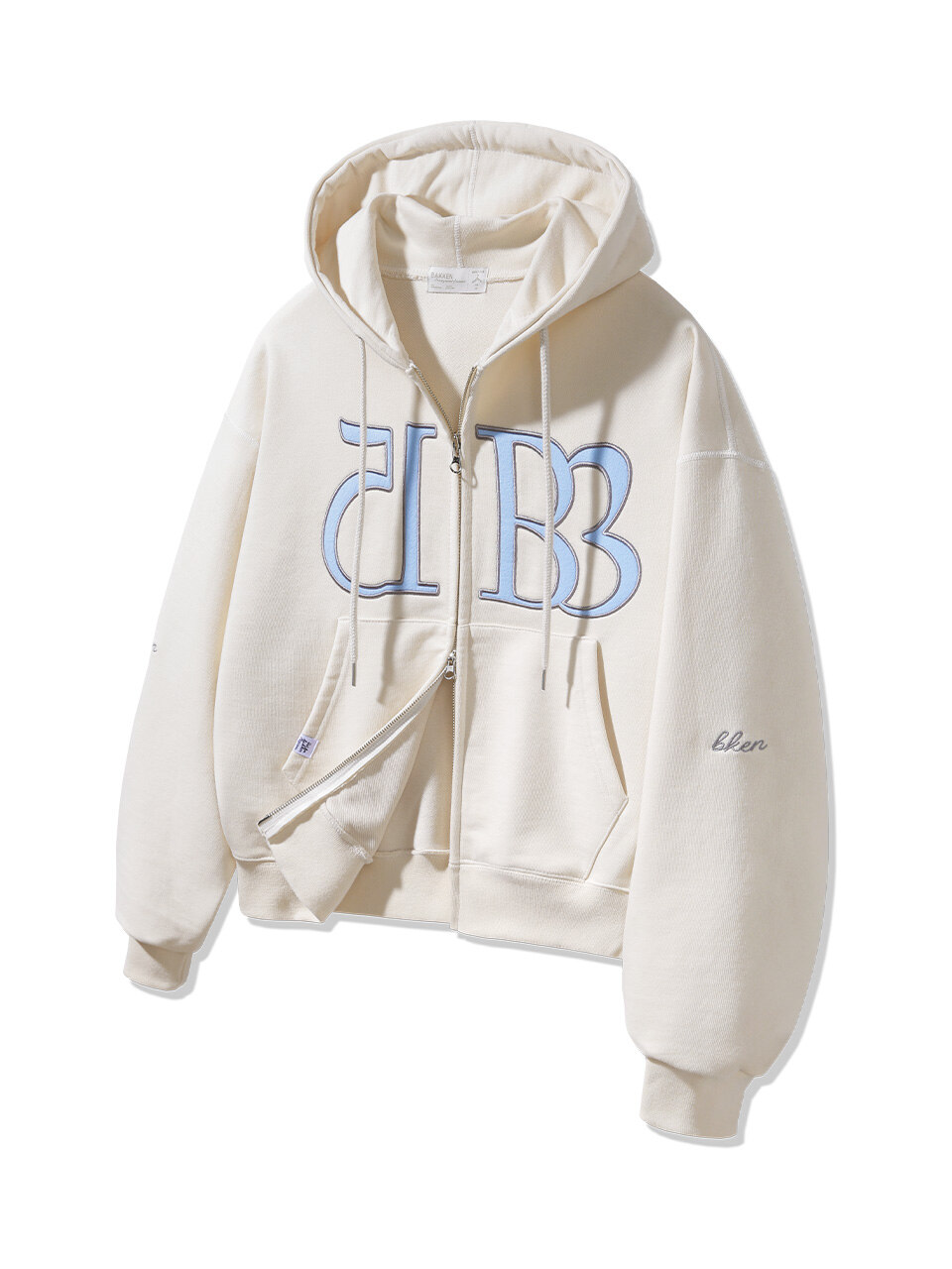 1583 Women semi crop 투웨이 후드집업 BK7992_크림