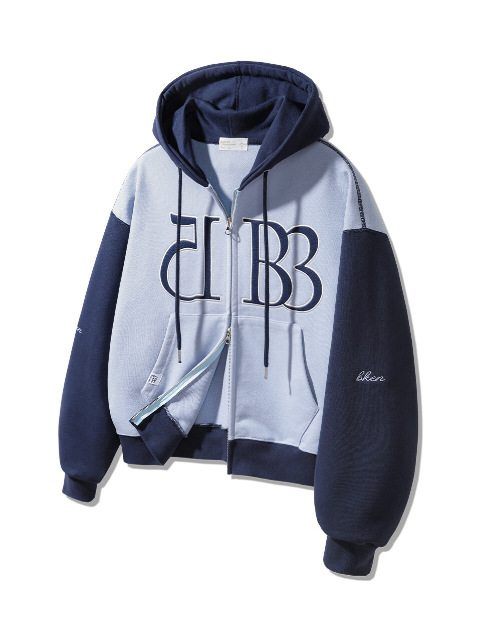 1583 Women semi crop 투웨이 후드집업 BK7992_스카이블루(네이비)