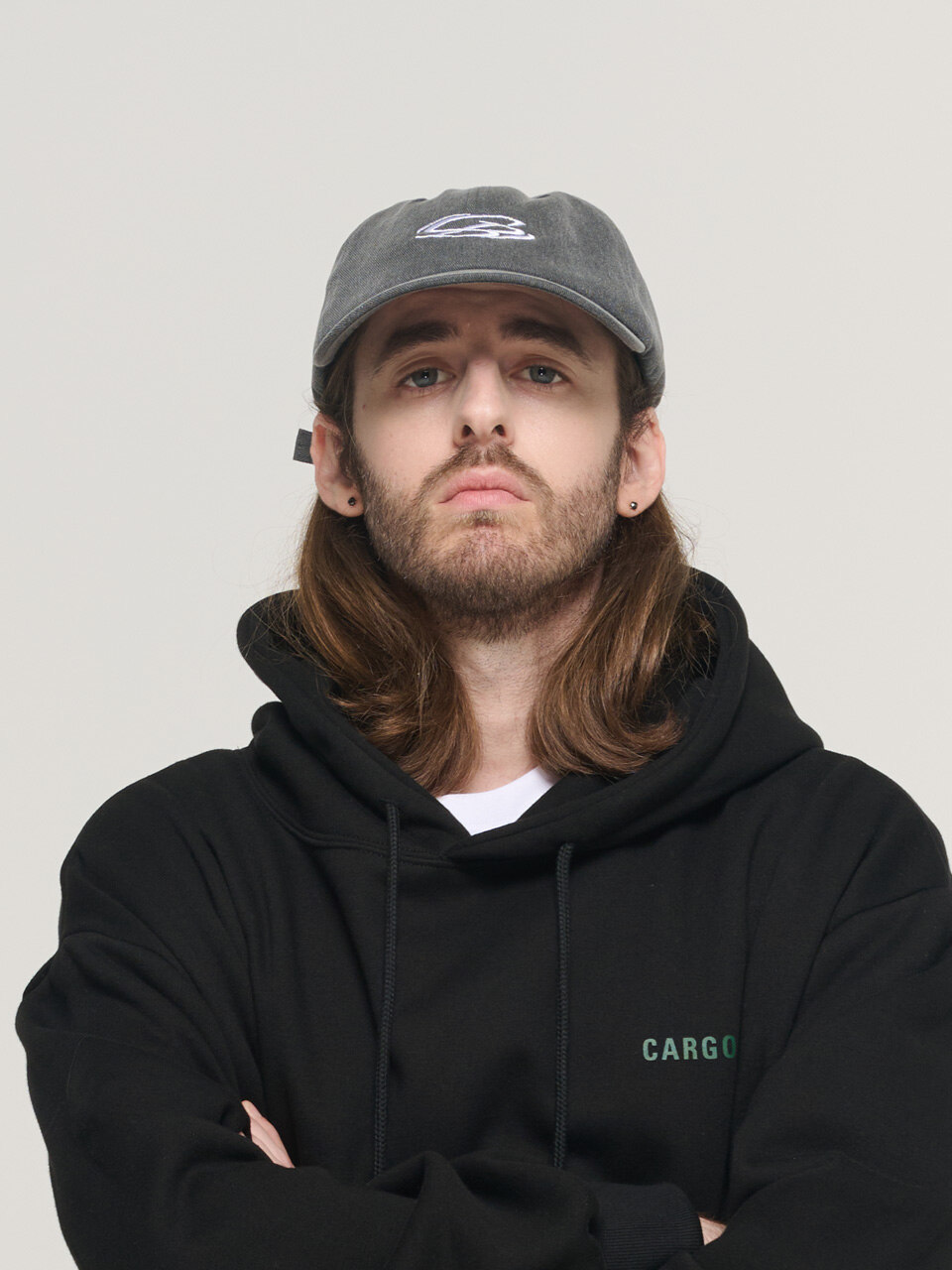 CIRCLE LOGO PIGMENT BALLCAP (BLACK)