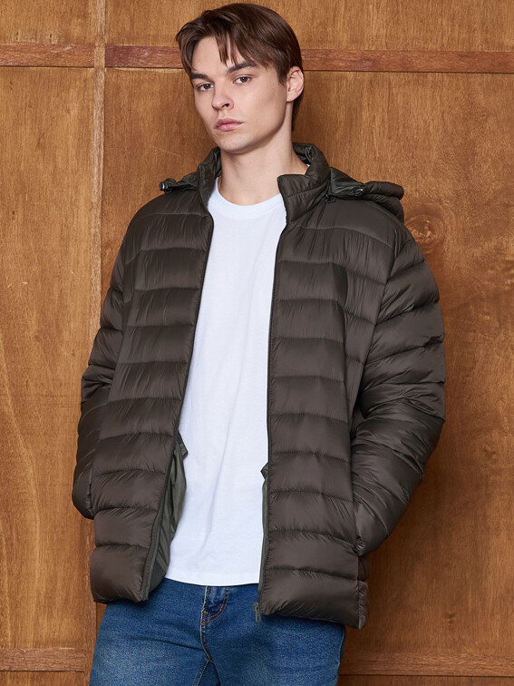 남성 후드 탈부착 경량 패딩 점퍼 M25HJ401