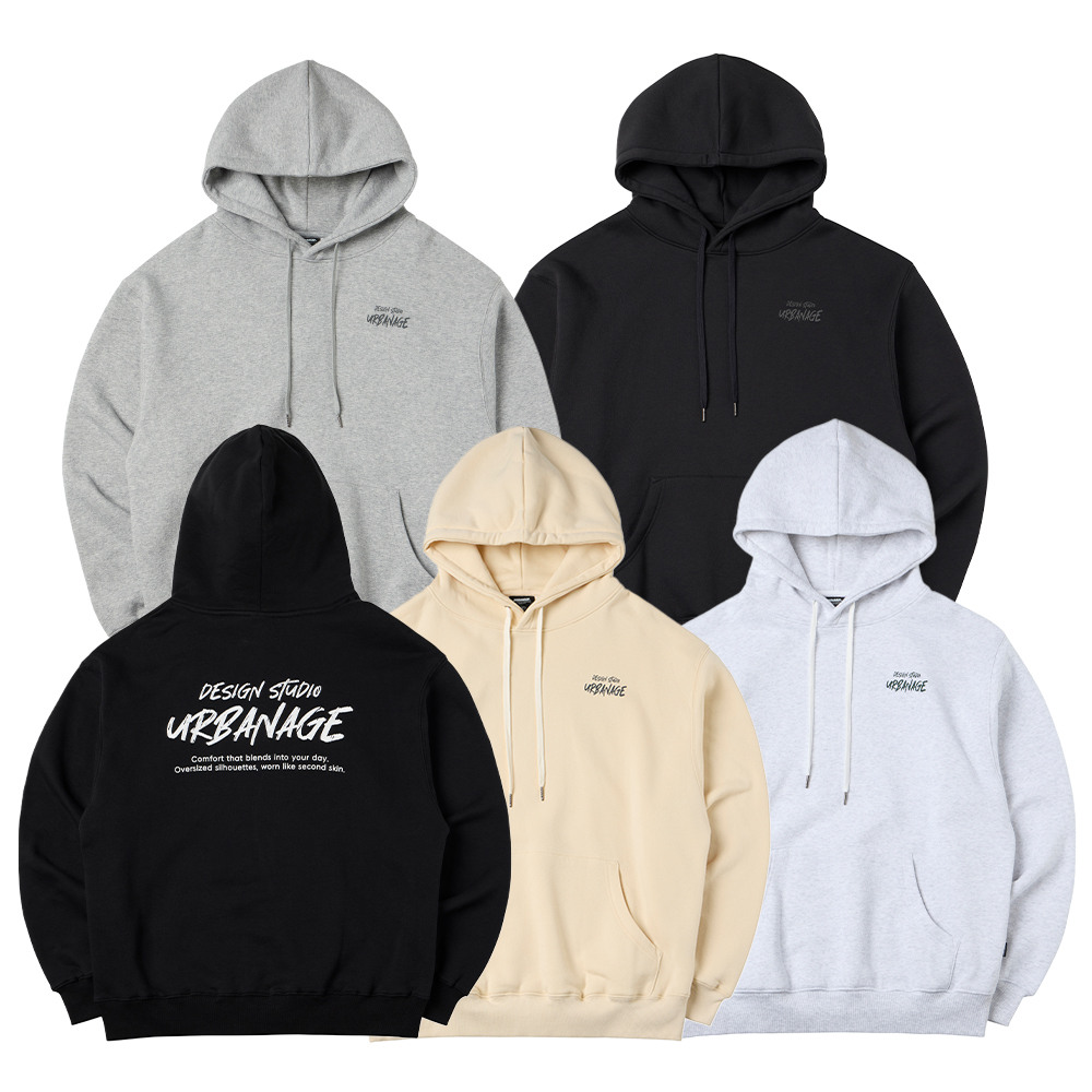 [2PACK] DESIGN STUDIO 로고 오버핏 후드_5color