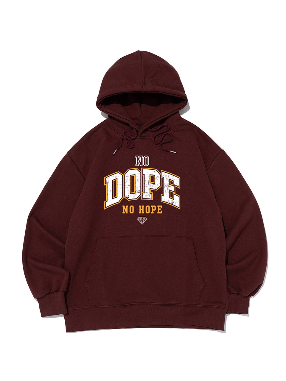 DOPE 오버핏 후드티 (와인)