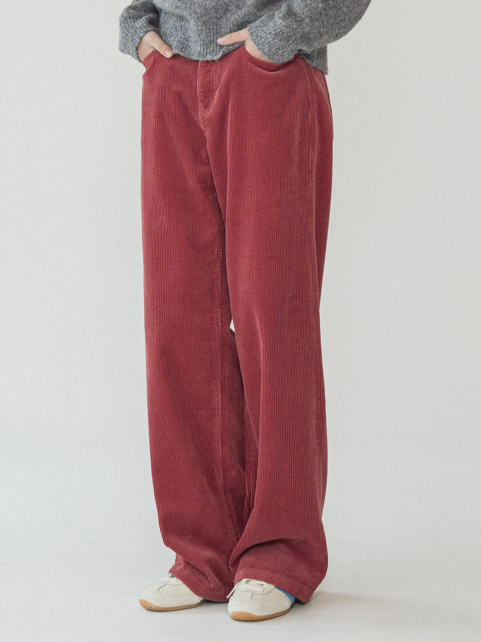 와이드 코듀로이 팬츠_Pink P3270