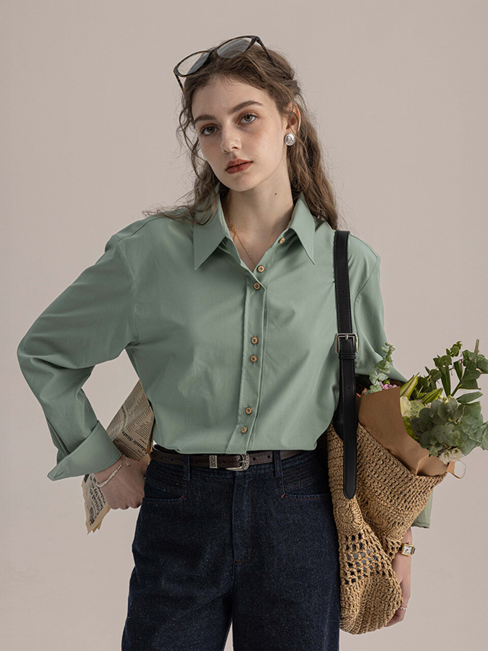 DA_Forged back embroidered shirt_2color