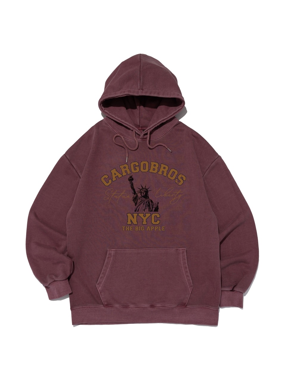 NYC 피그 다잉 후드 티셔츠 (와인)