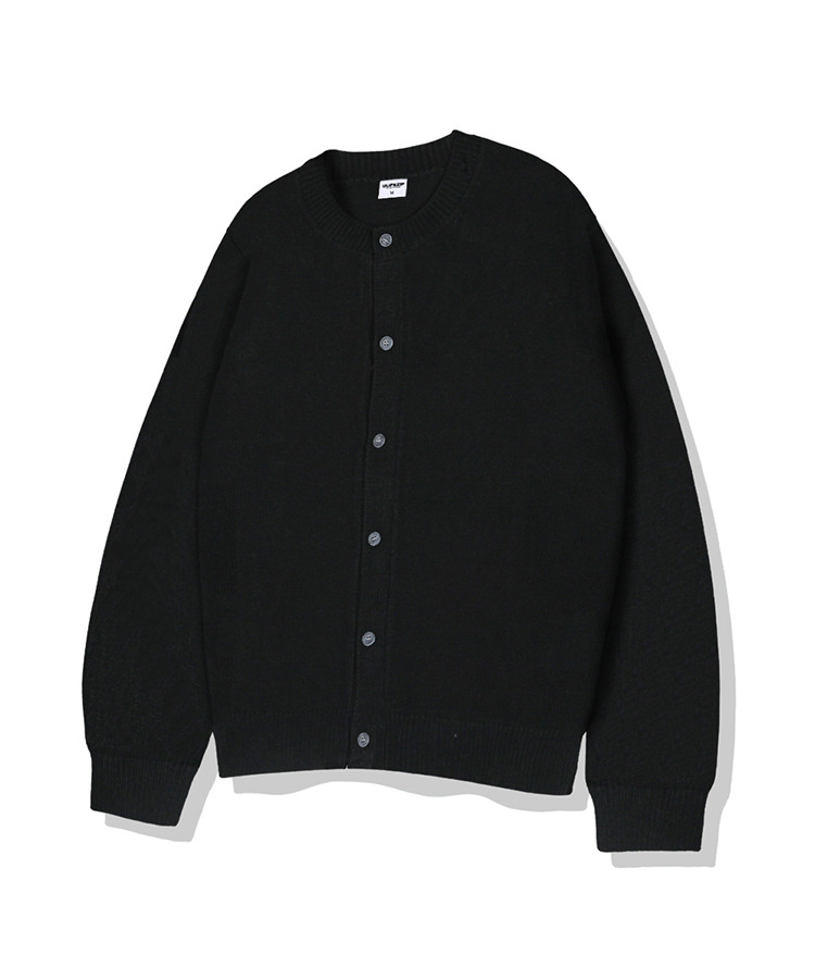 베이직 라운드넥 버튼 니트 가디건_블랙 [ULZG_2004]