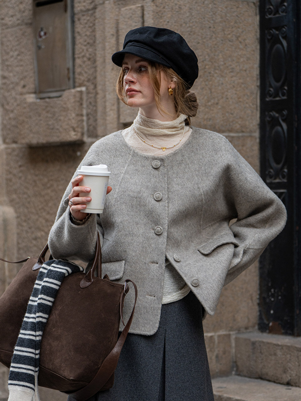 DA_Split shape sence coat_GRAY